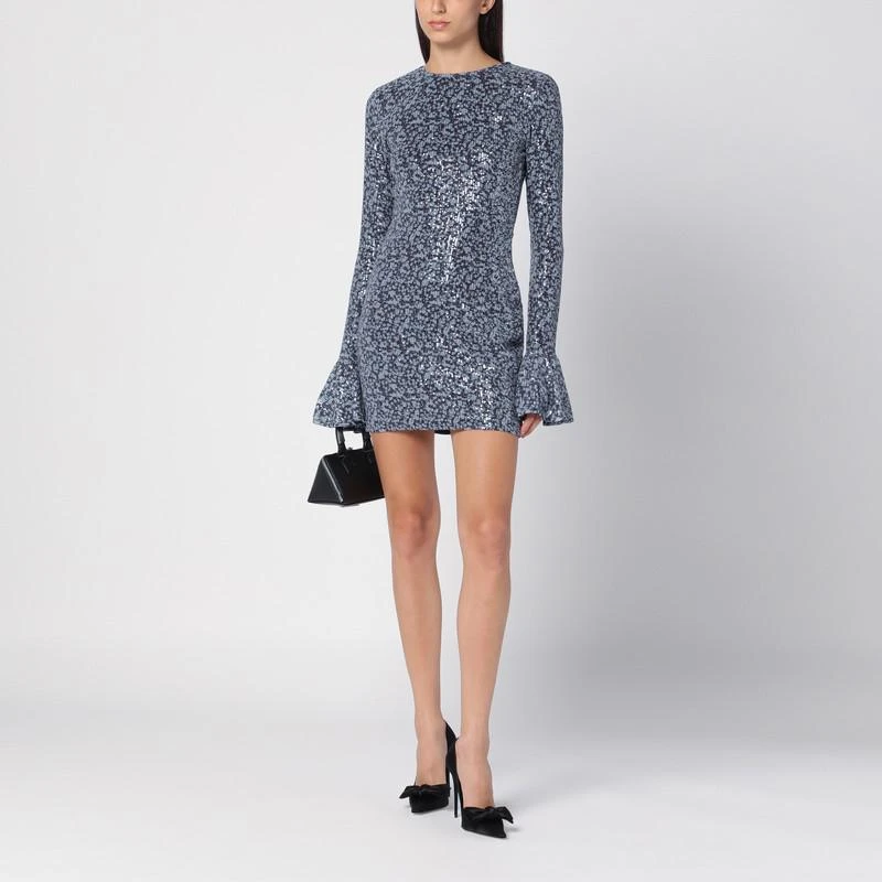 ROTATE Birger Christensen Sequined mini dress with purple print 2