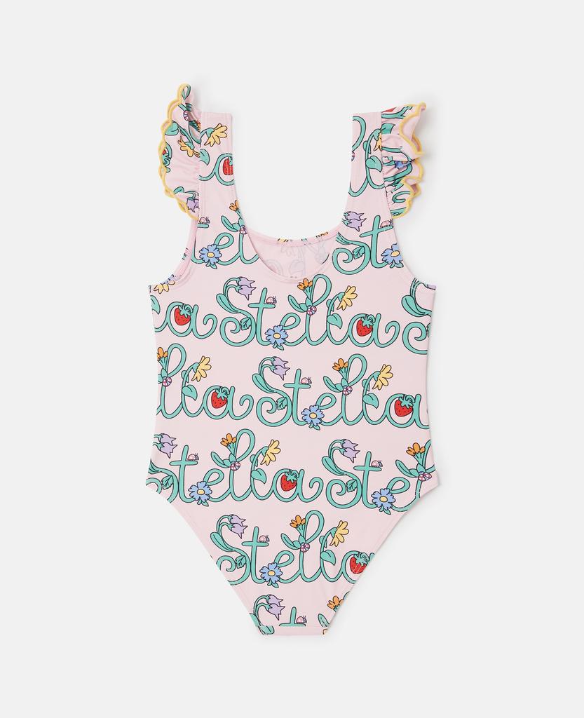 Stella McCartney Stella McCartney - Stella Vine Print Swimsuit, Woman, Pink/Multicolor, Size: 3