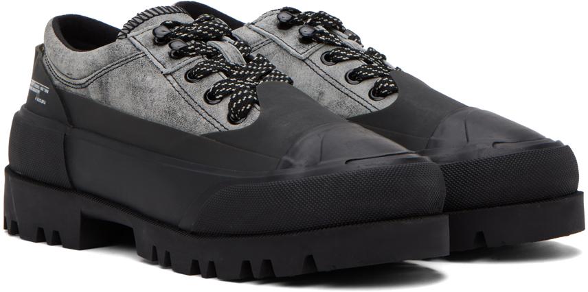 Diesel Gray & Black D-Hiko Sh X Derbys - Business Casual Diesel Gray & Black D-Hiko Sh X Derbys - Business Casual