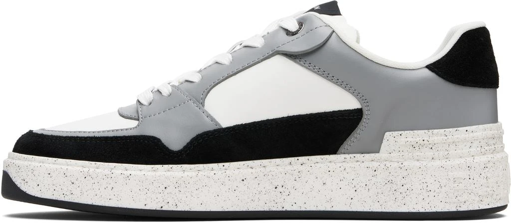Balmain Gray 
White B-Court Flip Suede Sneakers 3