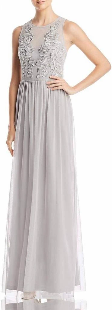 Adrianna Papell Adrianna Papell - Illusion Ruched Embroidered Mesh Gown