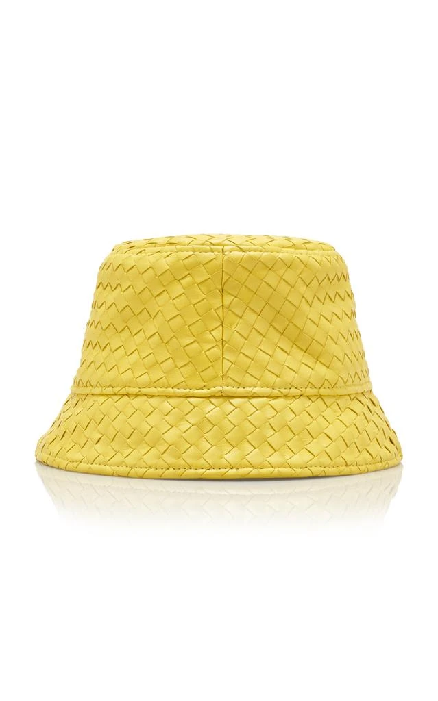 Bottega Veneta Bottega Veneta - Intrecciato Leather Bucket Hat - Yellow - L - Moda Operandi 1