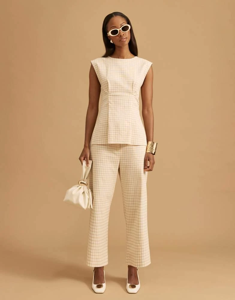 River Island River Island gingham shell top in cream 3