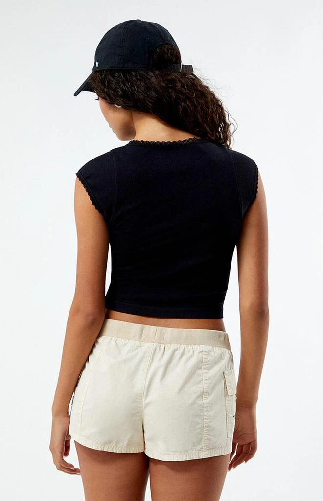 PacSun Off White Low Rise Cargo Shorts 4