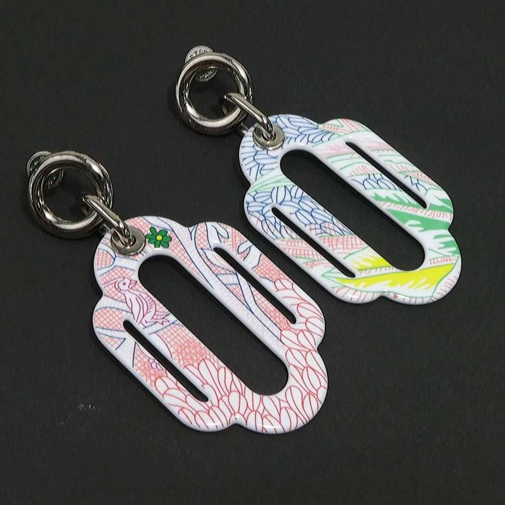 Hermes Enamel Metal Drop Earrings (Pre-Owned) 2