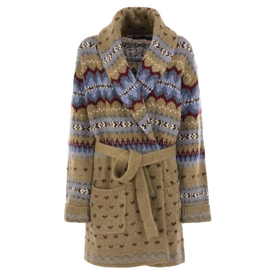 Ralph Lauren Jacquard Long Sleeve Wool Cardigan