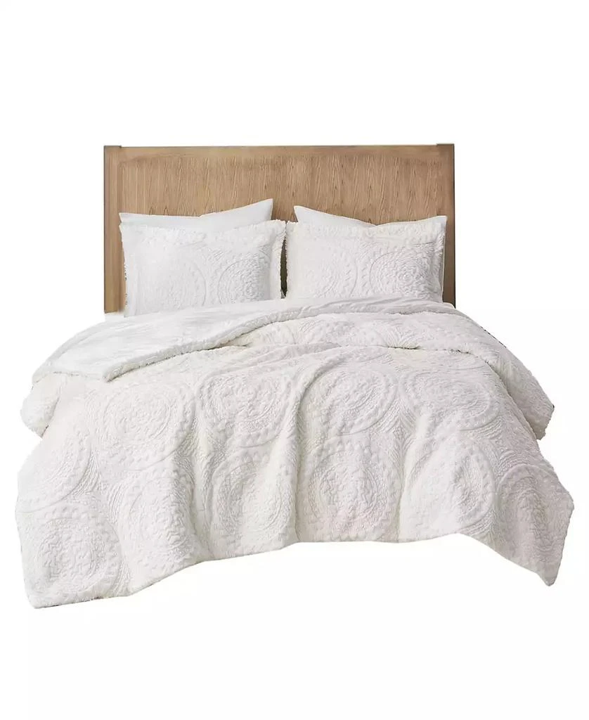 Macy's Arya Embroidered Medallion Faux Fur 3-Pc. Comforter Set 7