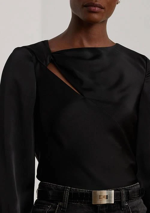 Ralph Lauren Cut Out Satin Charmeuse Blouse 3