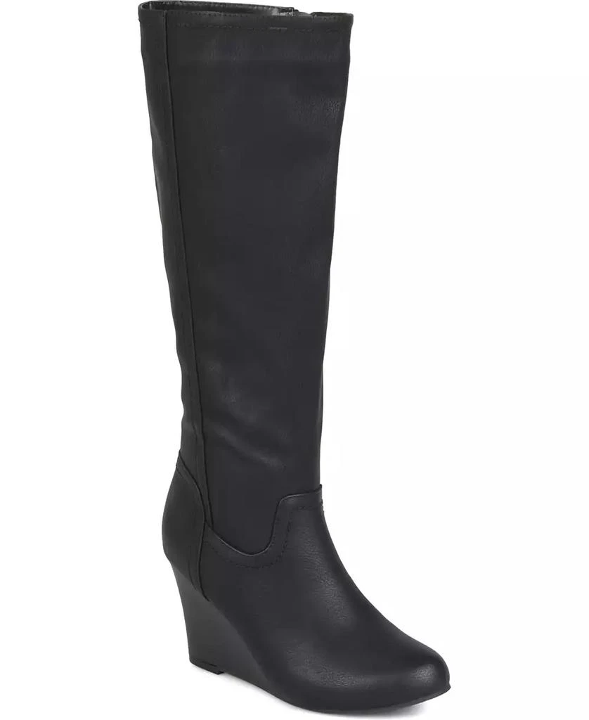 Journee Collection Women's Langly Knee High Wedge Boots 1