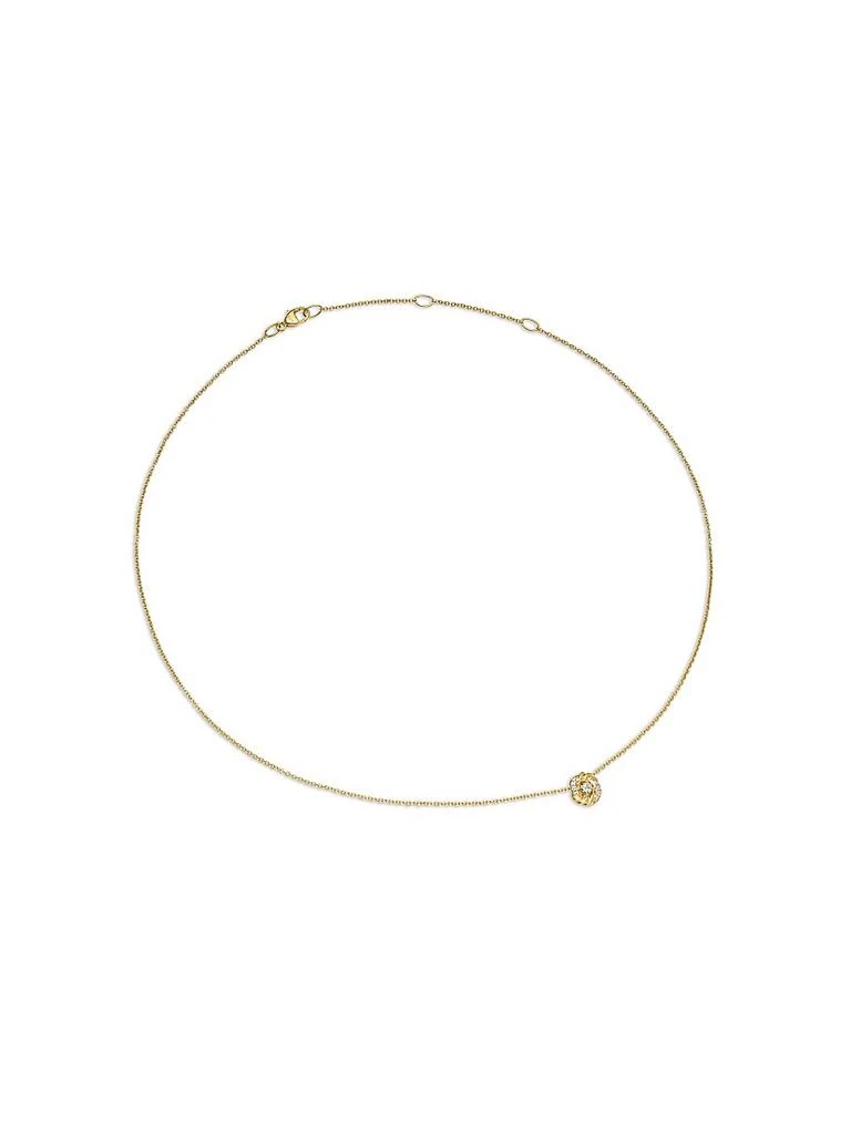 David Yurman Petite Infinity Pendant Necklace in 18K Yellow Gold with Diamonds, 8mm 4