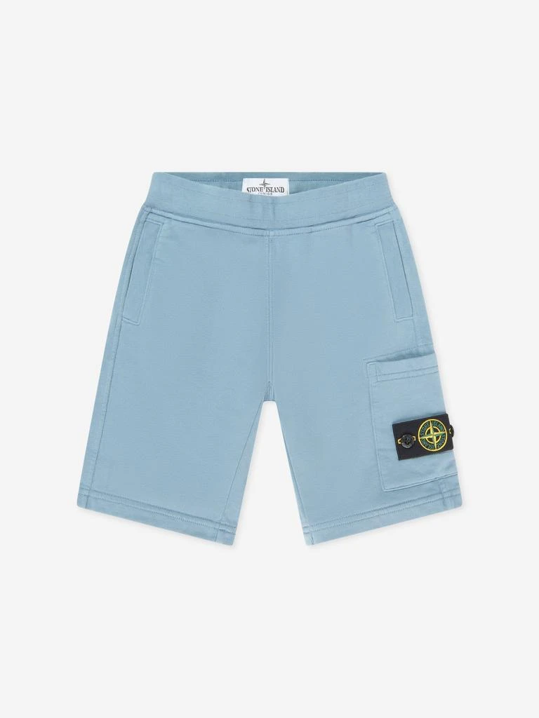 Stone Island Junior Stone Island Boys Logo Pocket Shorts in Blue