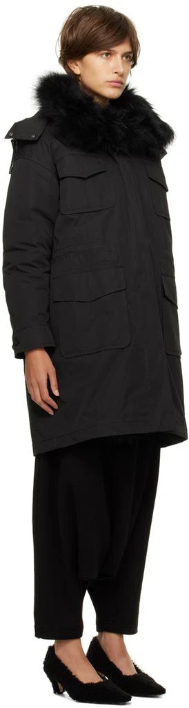 Yves Salomon - Army Black Bachette Shearling Down Coat 2