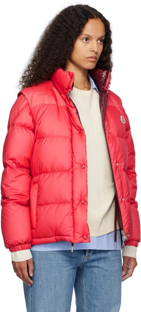 Moncler Pink & Burgundy Verone Short Reversible Down Jacket 2