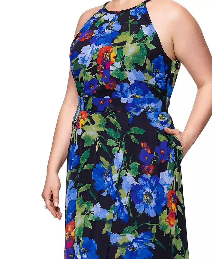 Betsy & Adam Betsy & Adam Plus Size Floral-Print Halter Gown 3
