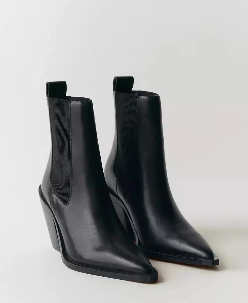 Mango Women's Leather Pointed Ankle Boots 1