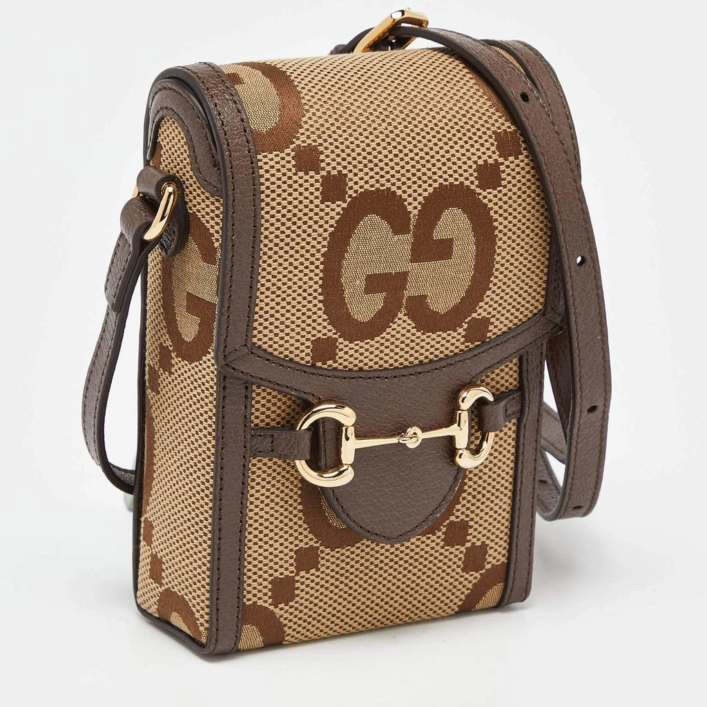 Gucci Gucci Beige Jumbo GG Canvas and Leather Horsebit 1955 Crossbody Bag 3