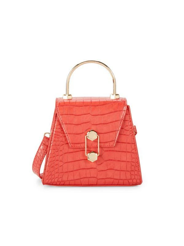 Badgley Mischka Croc-Embossed Vegan Leather Top Handle Bag 1