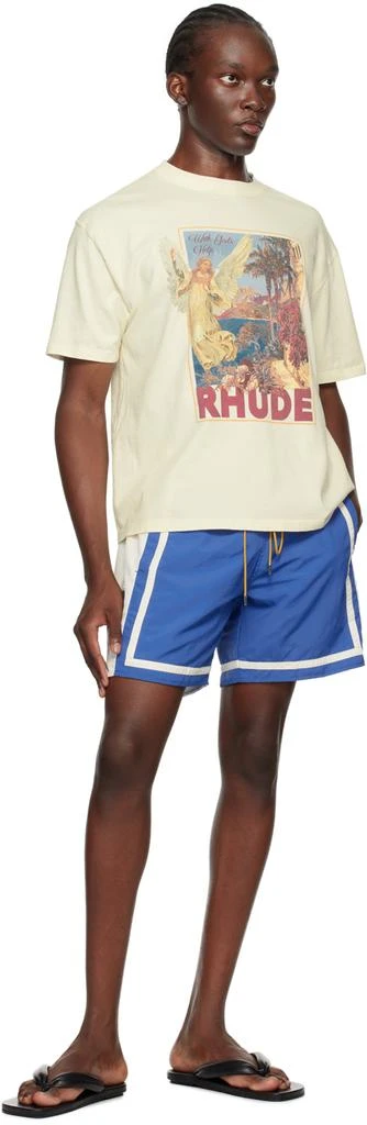 Rhude Blue & Off-White Moonlight Shorts 4
