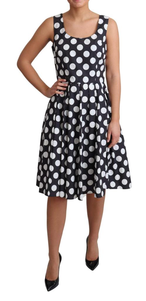 Dolce & Gabbana Dolce & Gabbana Blue Polka Dotted Cotton A-Line  Dress