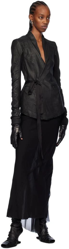 Rick Owens Black Hollywood Leather Jacket 4