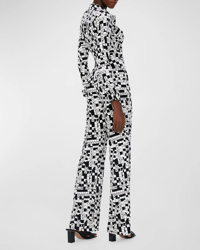 Diane von Furstenberg Michelle Crossword-Print Jersey Jumpsuit 4