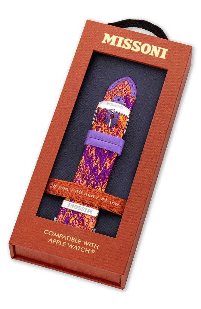 Multicolor Authentic Zigzag 24mm Textile Apple Watch<sup  display picture 1