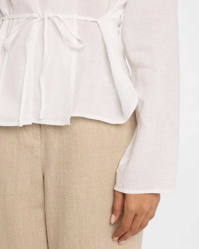 Eileen Fisher Shawl-Collar Lightweight Organic Linen Jacket 5