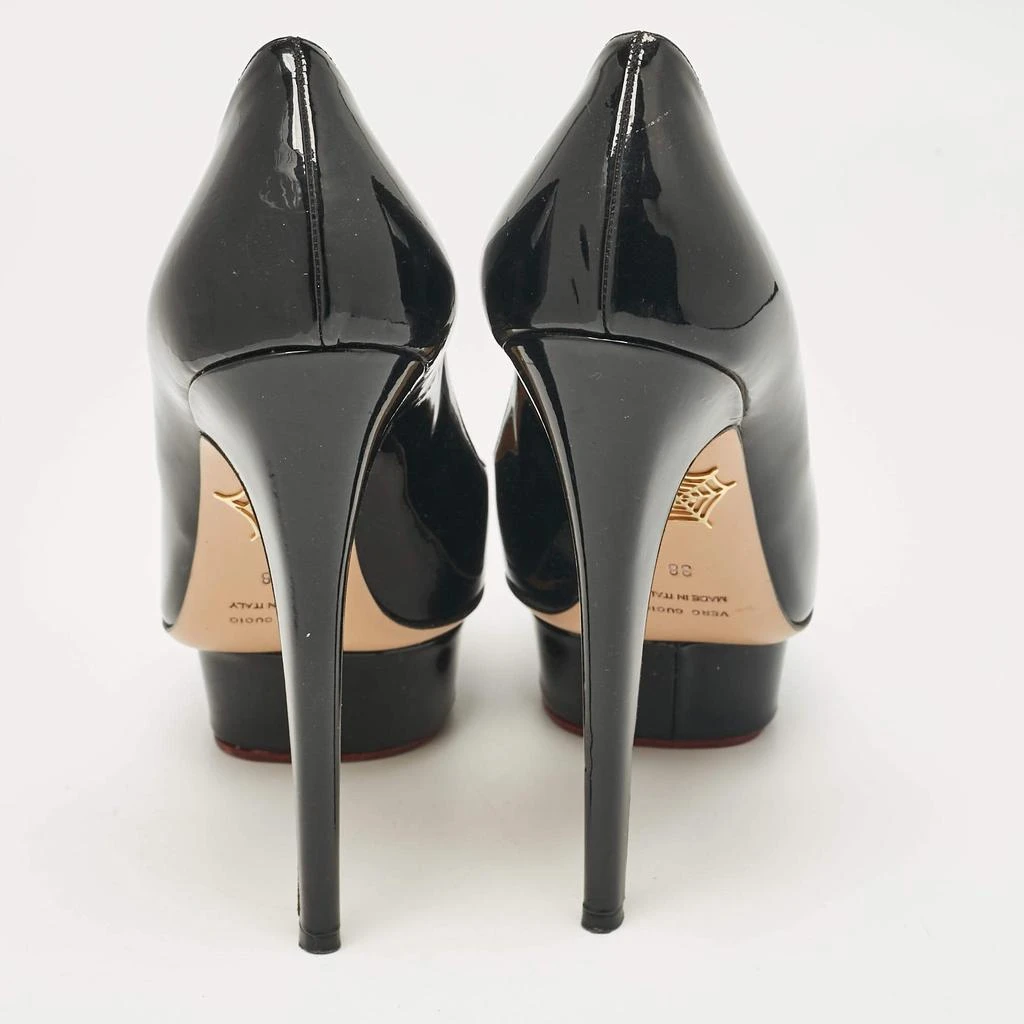 Charlotte Olympia Charlotte Olympia Black Patent Leather Dolly Platform Pumps size 38 5