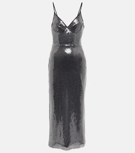 David Koma Sequined pencil midi dress 1