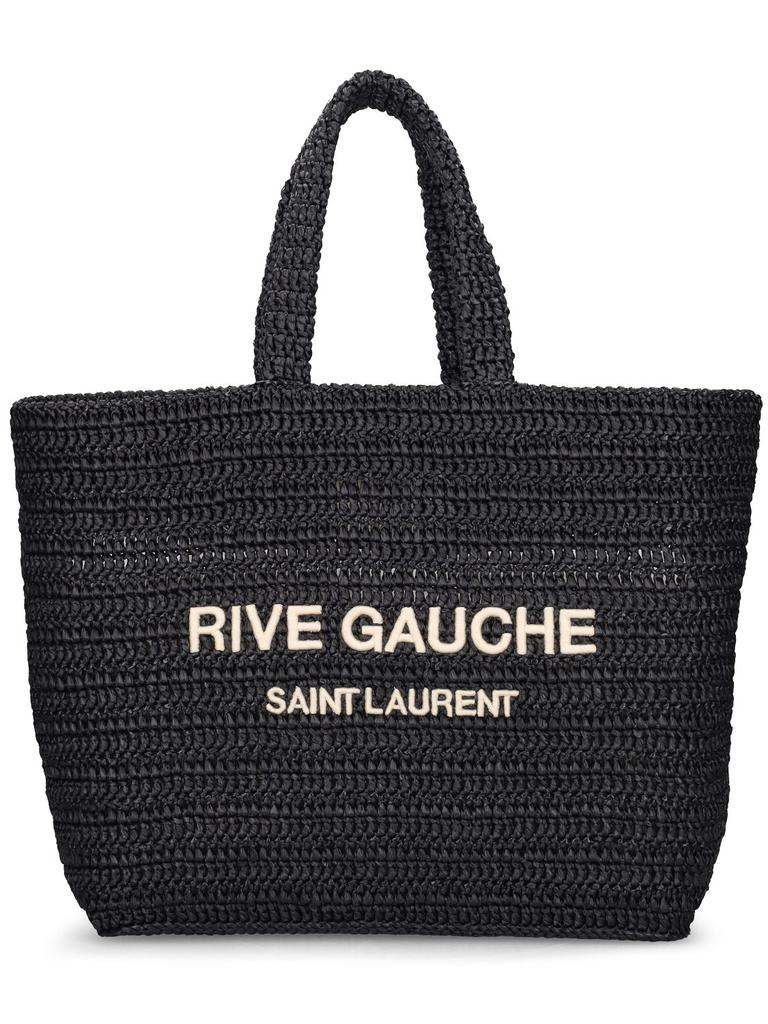 SAINT LAURENT Rive Gauche Raffia Tote Bag