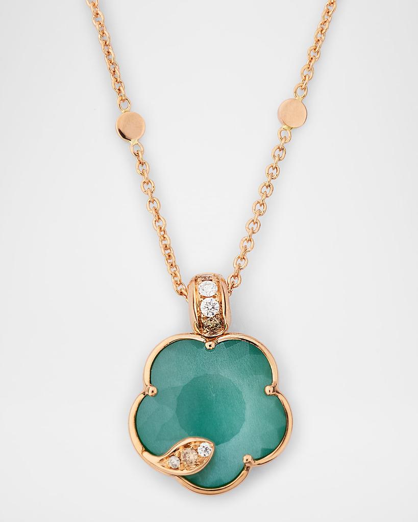 Pasquale Bruni Ton Joli 18K Rose Gold Diamond Necklace with Green Agate