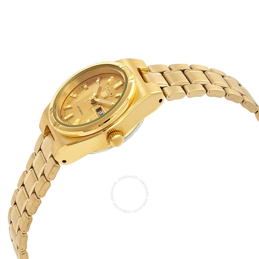 Seiko Open Box - Seiko Series 5 Automatic Gold Dial Ladies Watch SYM600