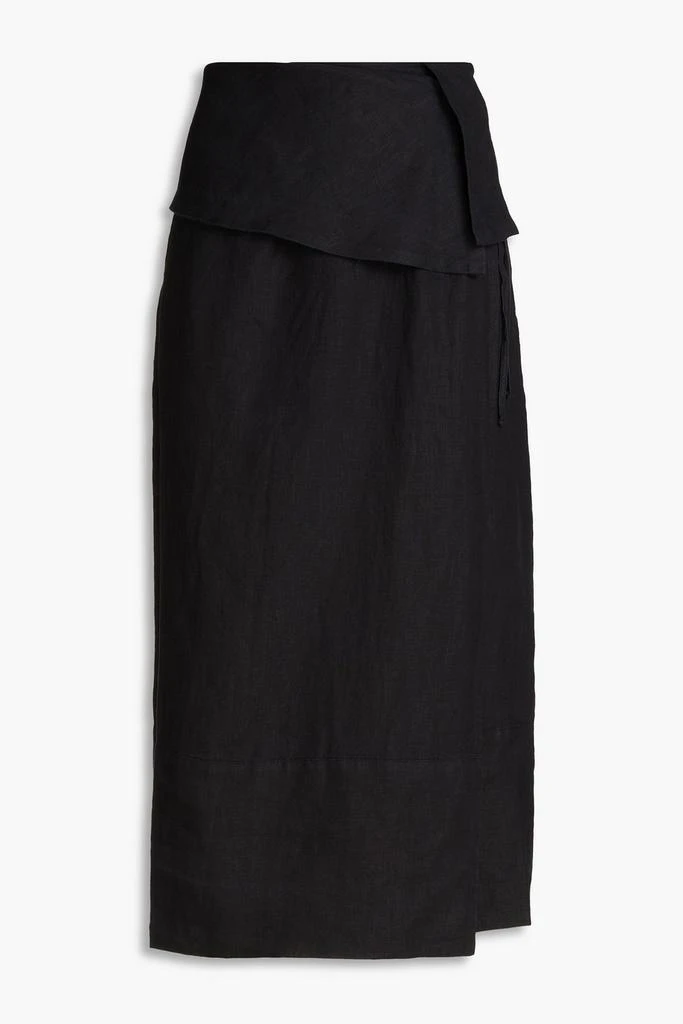 BY MALENE BIRGER Malinos ruffled linen midi wrap skirt 1