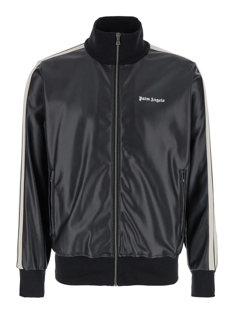 Palm Angels Leather Effect Track Jacket 1