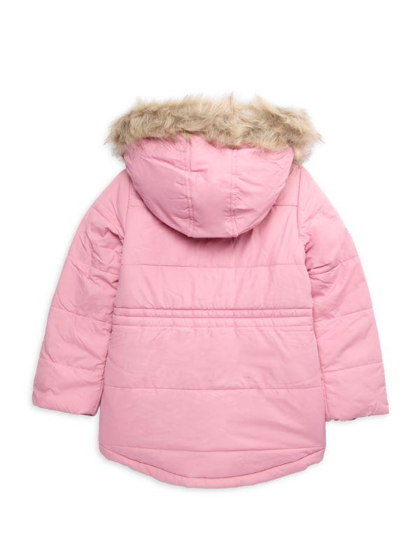 Tommy Hilfiger Girl's Faux Fur Hooded Puffer Jacket