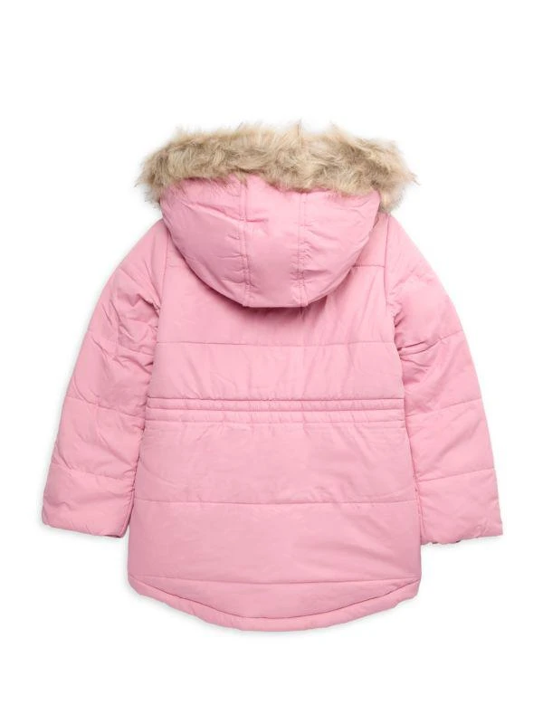 Tommy Hilfiger Girl's Faux Fur Hooded Puffer Jacket 2