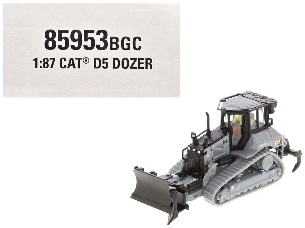 Diecast Masters CAT D5 Track-Type Dozer Centennial Gray with Operator High Line Series 1/87 HO Diecast Model by