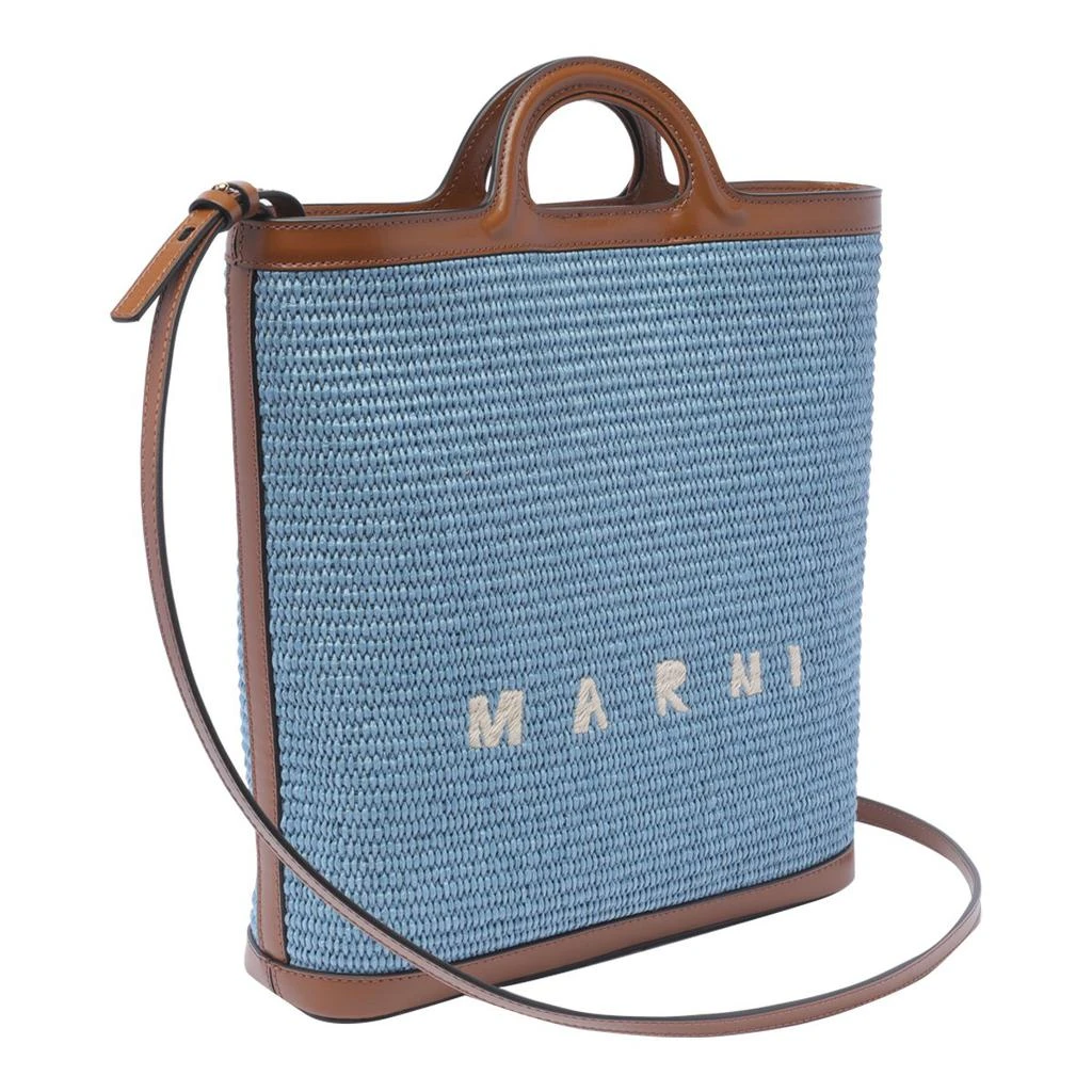 Marni Marni Tropicalia Logo Embroidered Raffia Tote Bag 3