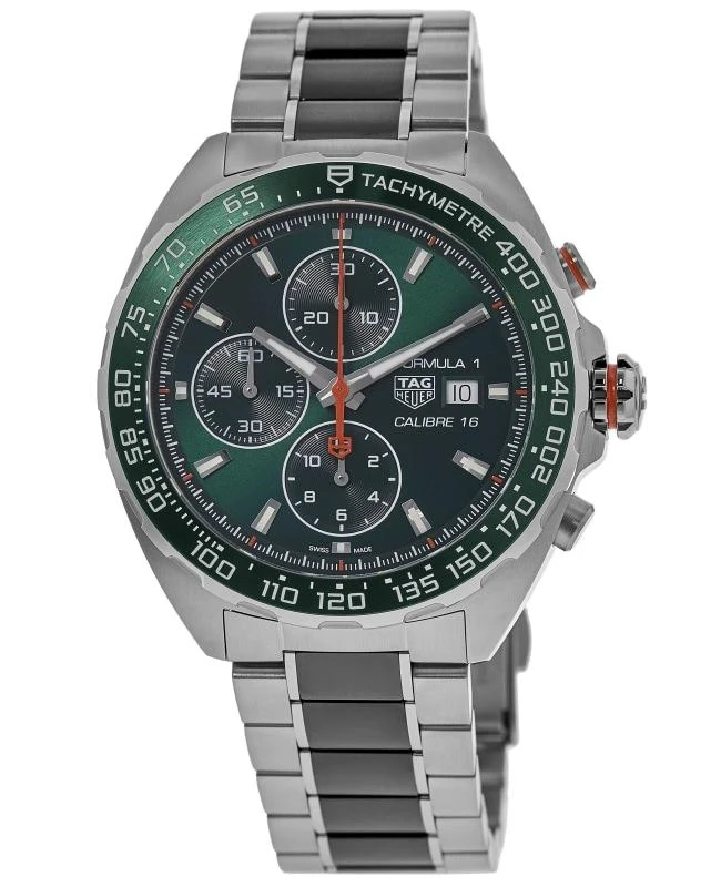 TAG Heuer Tag Heuer Formula 1 Automatic Chronograph Green Dial Ceramic & Steel Men's Watch CAZ201H.BA0970 1