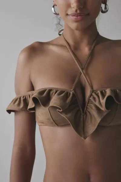 Out From Under Out From Under Cowgirl Logic Faux Suede Off-The-Shoulder Bra Top 4