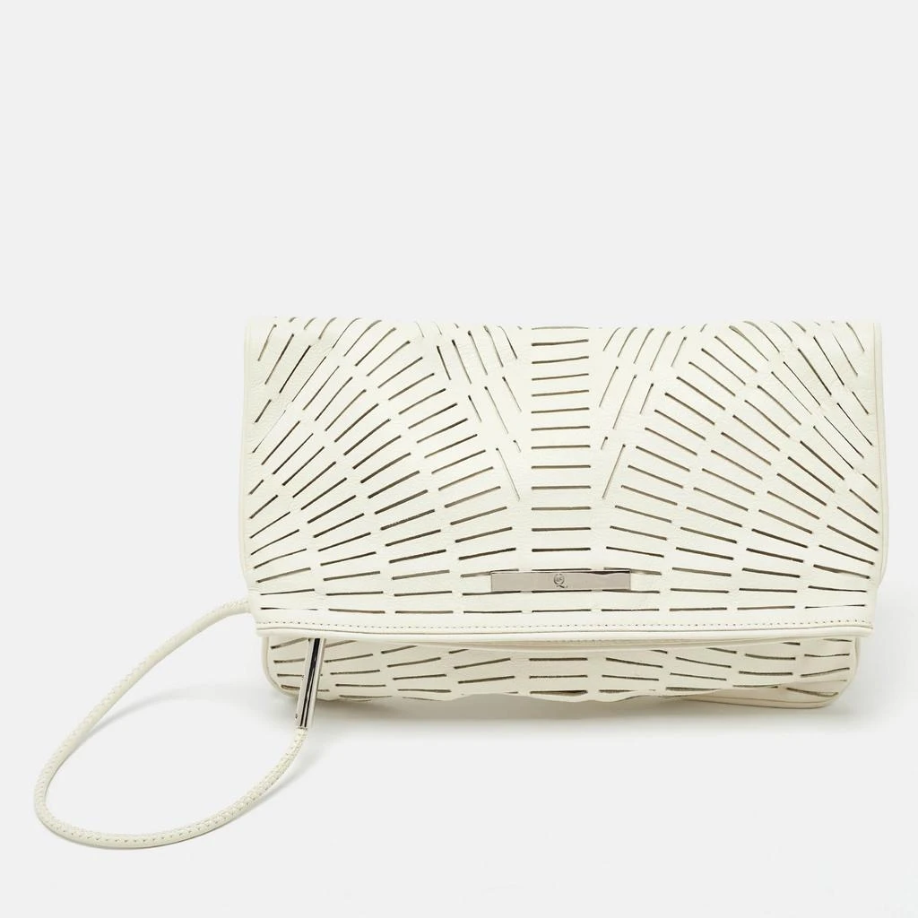 Alexander McQueen McQ by Alexander McQueen Off White Laser Cut Fold Over Clutch 1