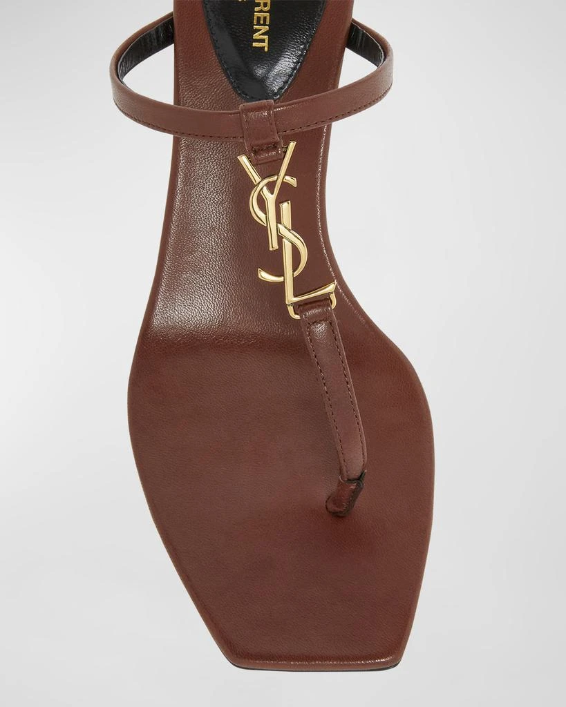 Yves Saint Laurent Cassandra Leather YSL Thong Mule Sandals 4