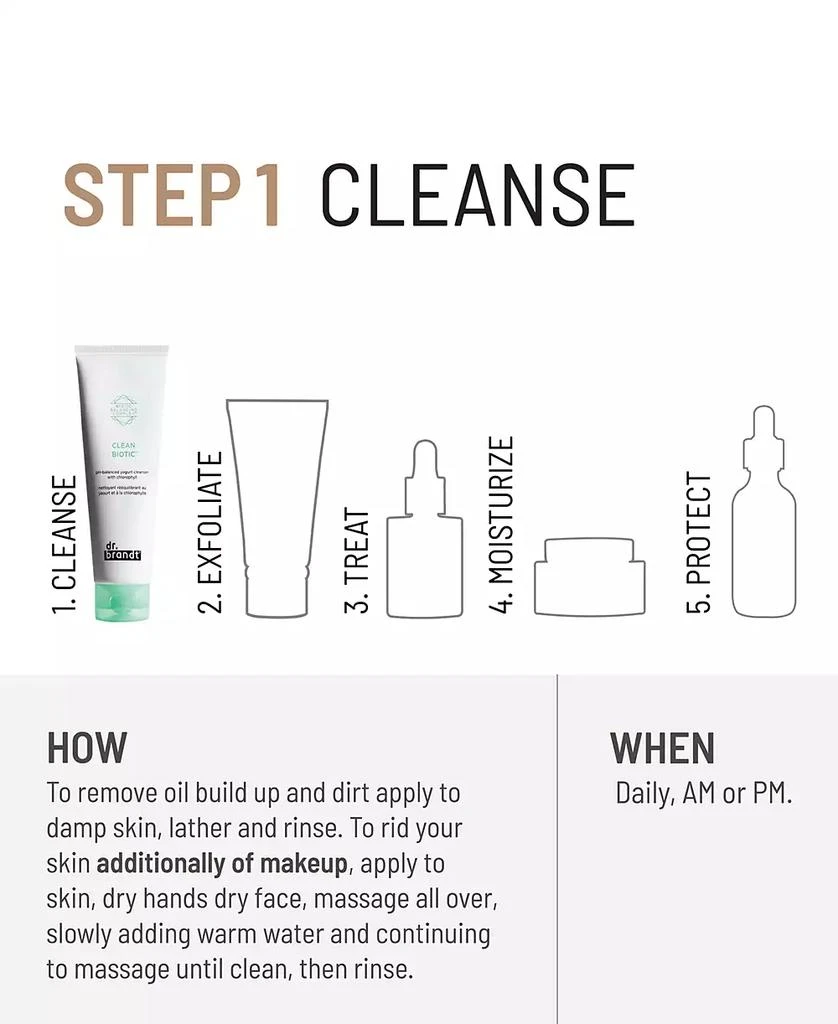 Dr. Brandt Skincare Clean Biotic pH-Balanced Yogurt Cleanser With Chlorophyll, 3.5-oz. 10