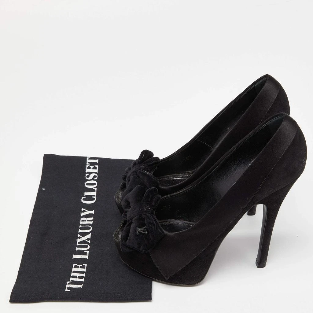 Louis Vuitton Louis Vuitton Black Suede Peep Toe Pumps Size 37.5 9