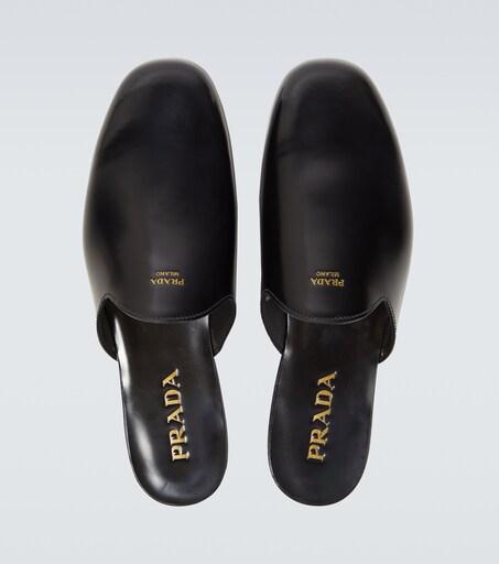 【超希少】PRADA Brushed Mule Slippers BLK 6 Prada Brushed leather mules - Sandals - Free Shipping - BeyondStyle