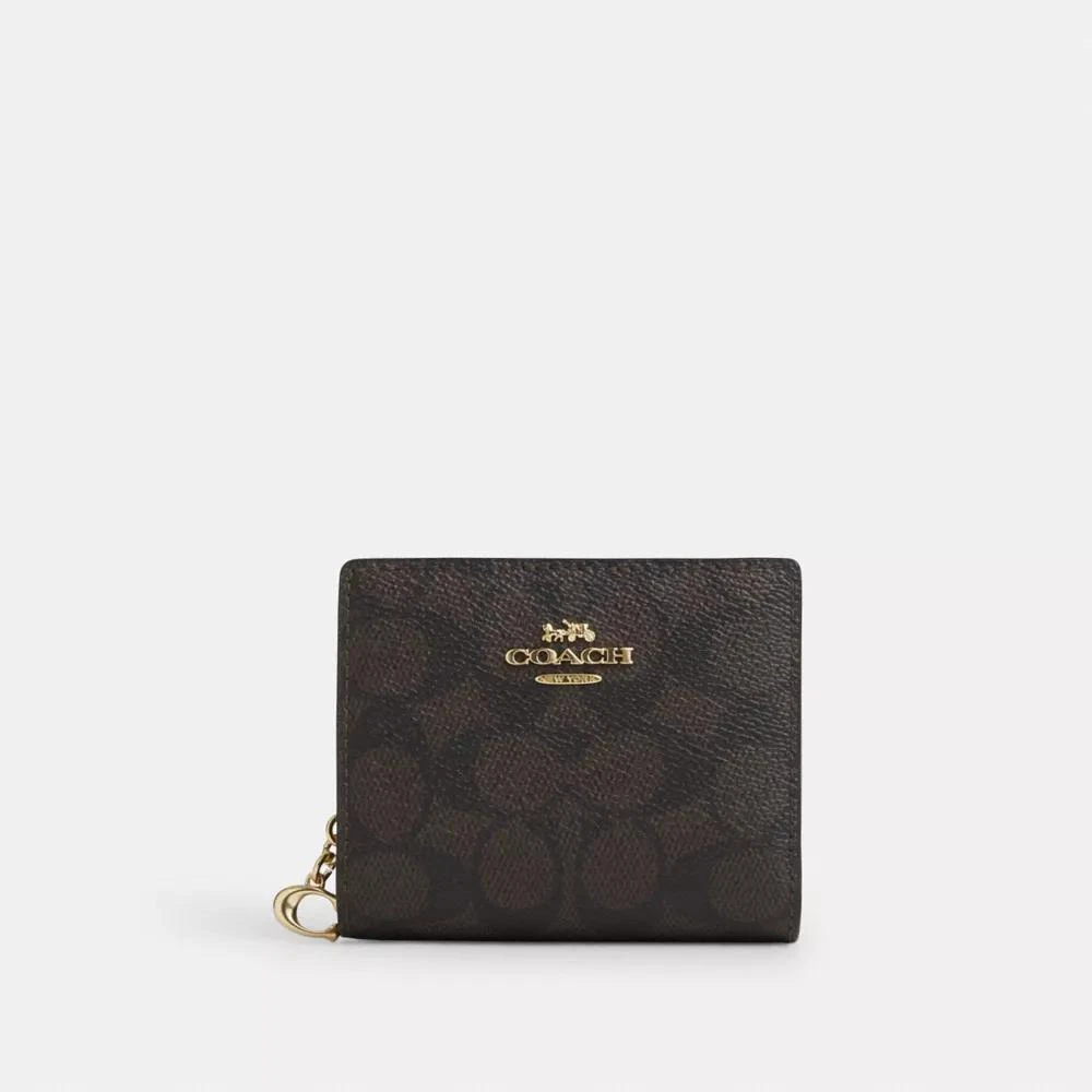 Coach Snap Wallet In Signature Canvas 1