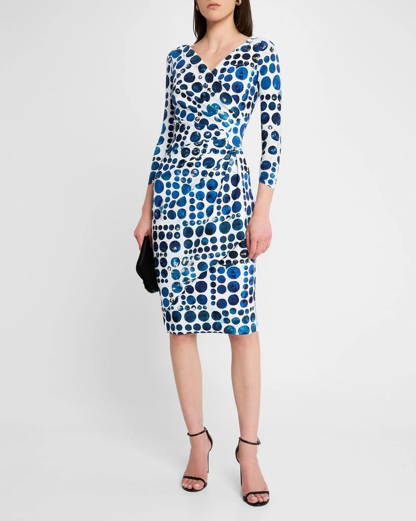 Chiara Boni Charisse Pleated Dot-Print Bodycon Dress 4