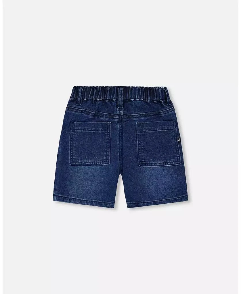 Deux par Deux Baby Boy French Terry Navy Blue Denim Shorts 4