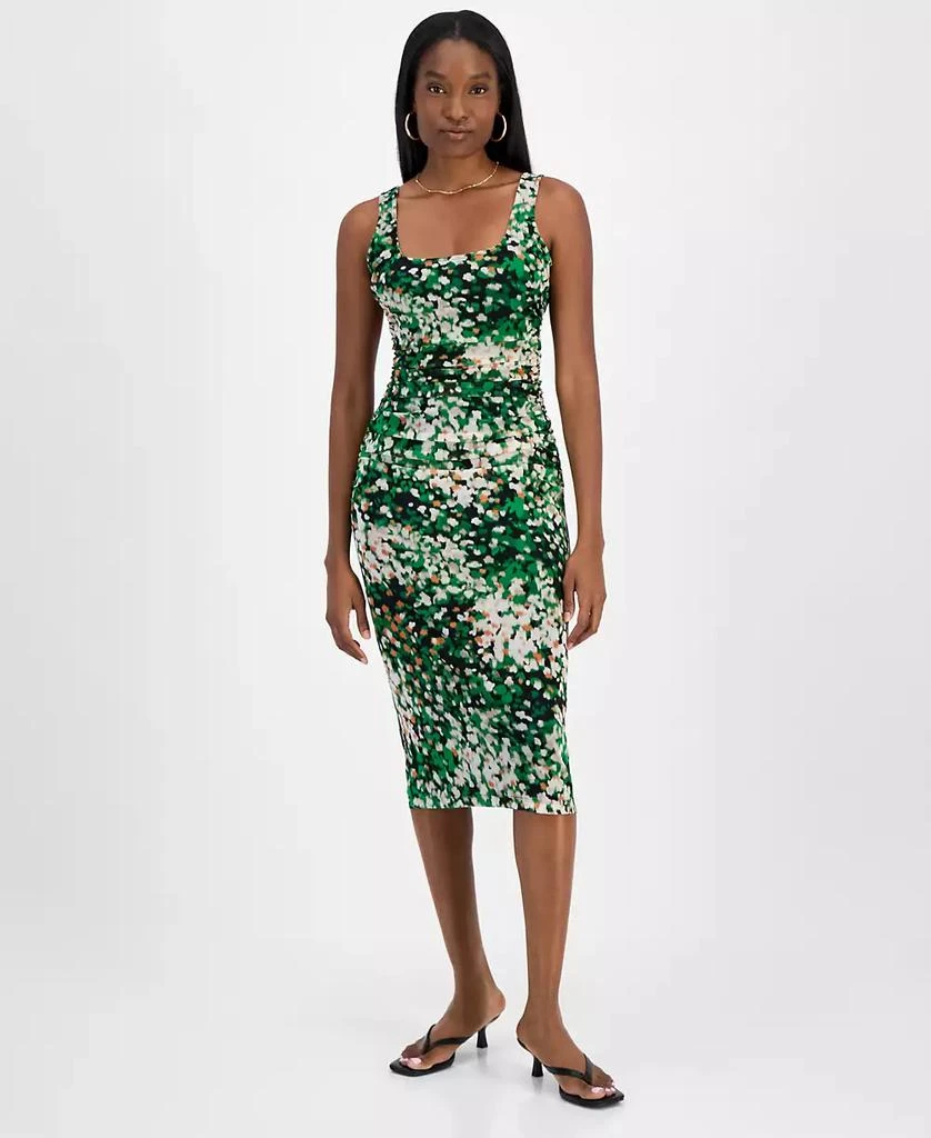 Bar III Women's Printed Mesh Sheath Dress, Exclusively at Macy's 1