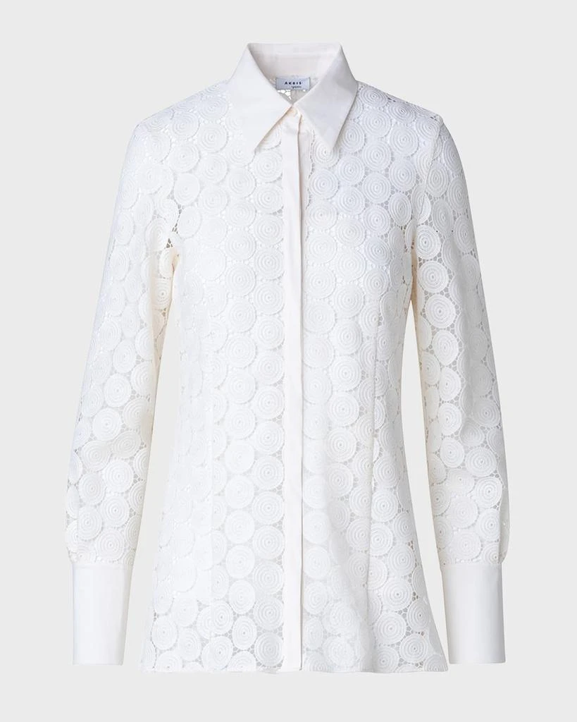 Akris punto Dot Guipure Lace Collared Blouse 2